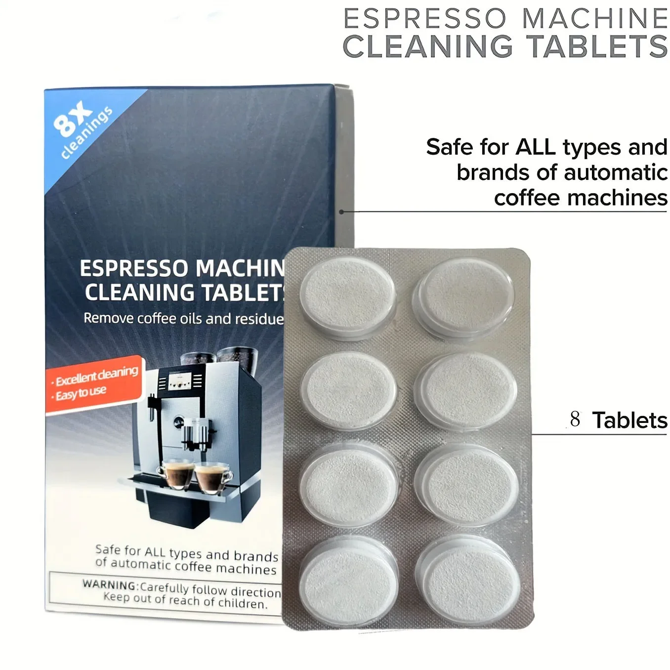 Backflush Tablet Cleaner - Tablet Pembersih Mesin Espresso, Solusi Penghilang