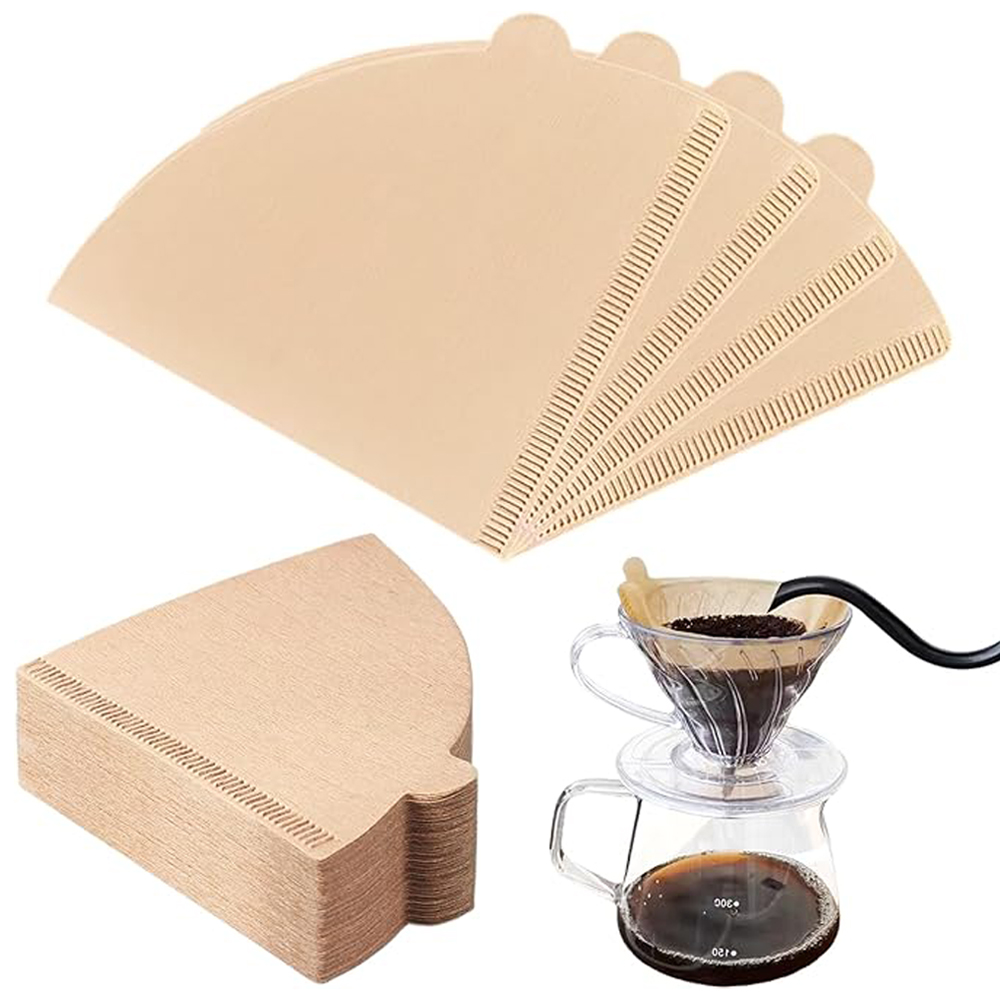 Coffee Equipment Bag - 100 buah kertas penyaring kopi berbentuk