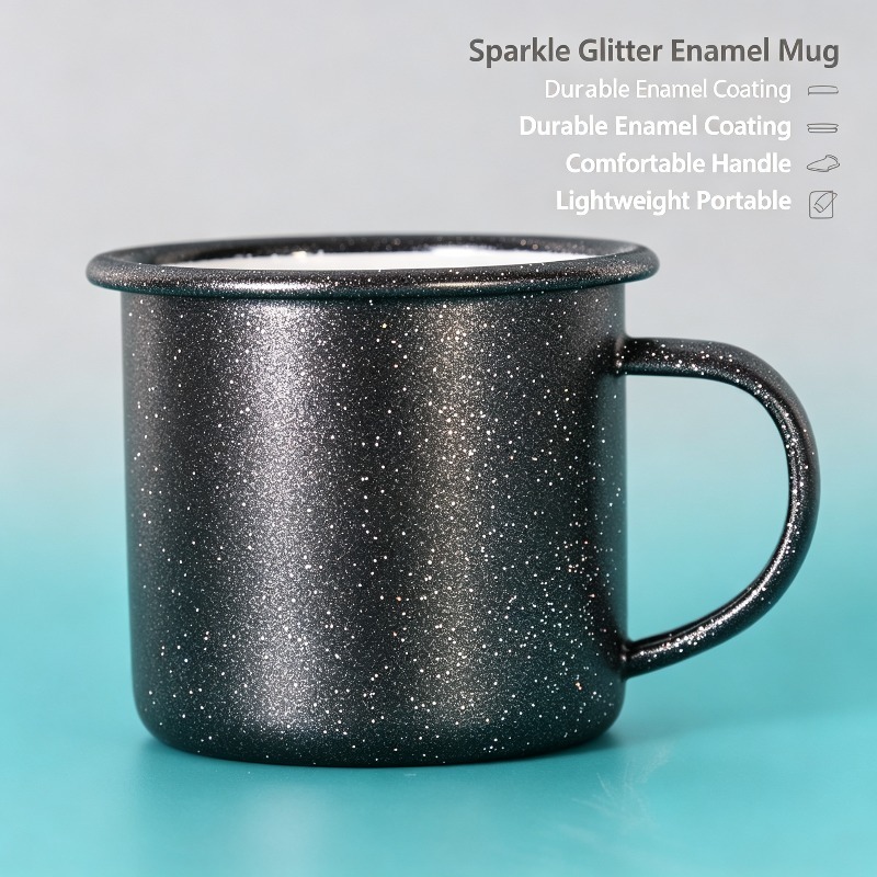 Coffee Equipment Home - Mug Enamel Vintage dengan Motif Bintang