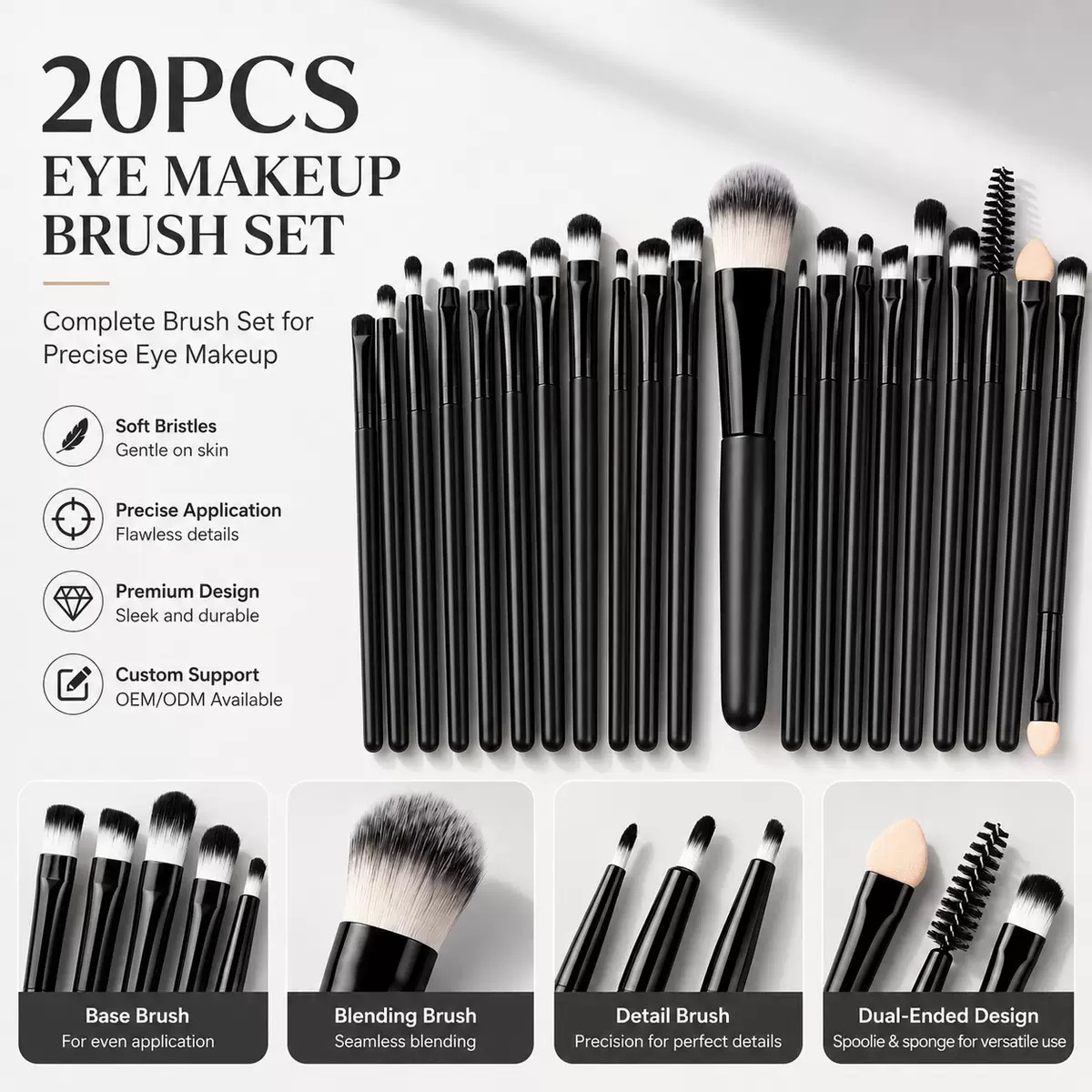 Group Head Brush - 20Pcs Set Kuas Makeup Profesional Bulu