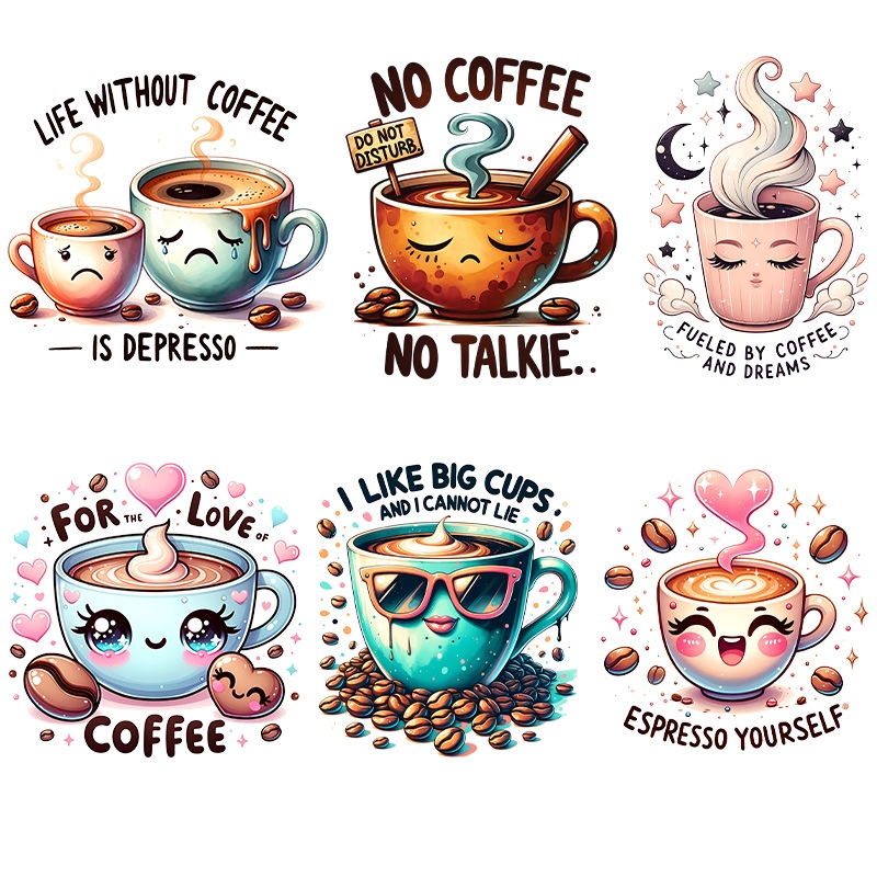Coffee Equipment Bag - Stiker Transfer Panas DTF Motif Kopi