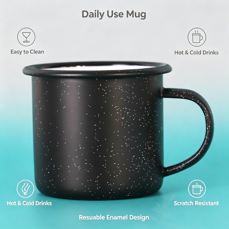 Mug Enamel Vintage dengan Moti - Coffee Equipment Home ulasan dan harga
