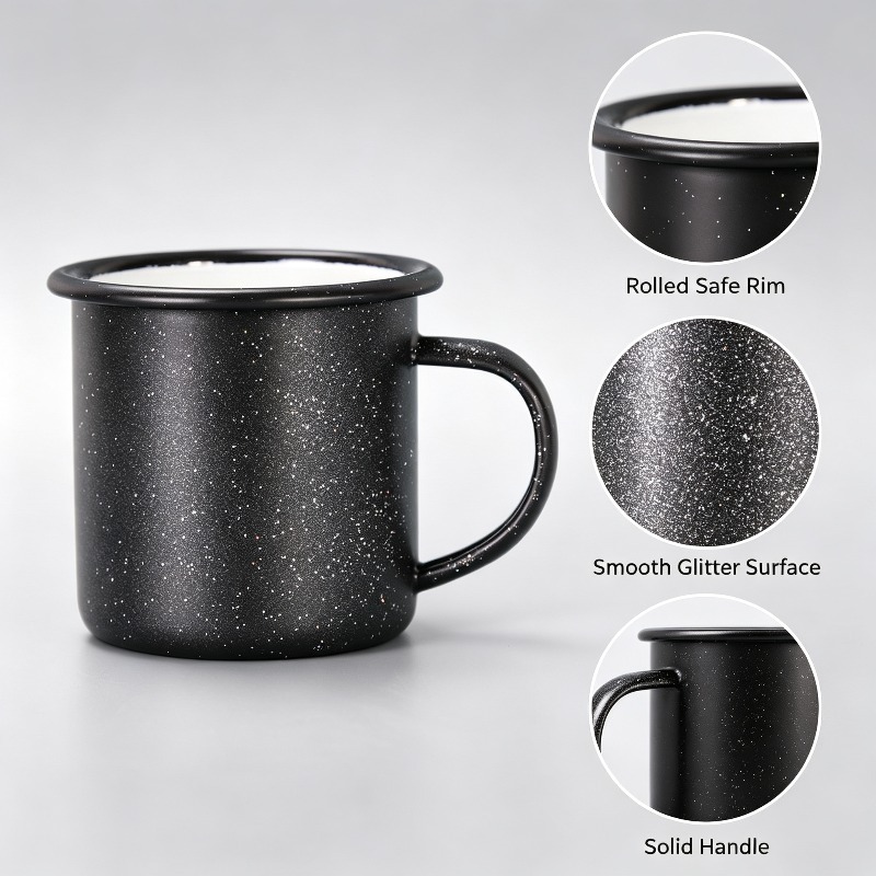 Mug Enamel Vintage dengan Moti - Coffee Equipment Home ulasan dan harga