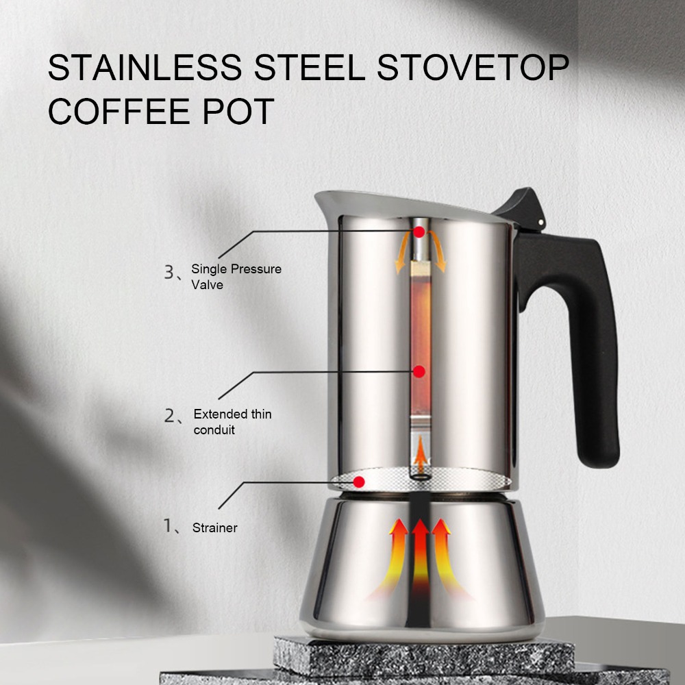 Panci Moka Stainless Steel Kap - Coffee Equipment Wdt ulasan dan harga
