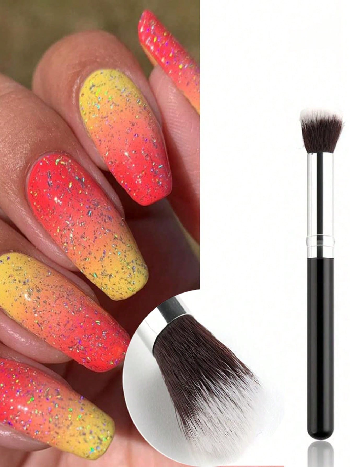 2 buah Set kuas seni kuku Ombr - Group Head Brush ulasan dan harga